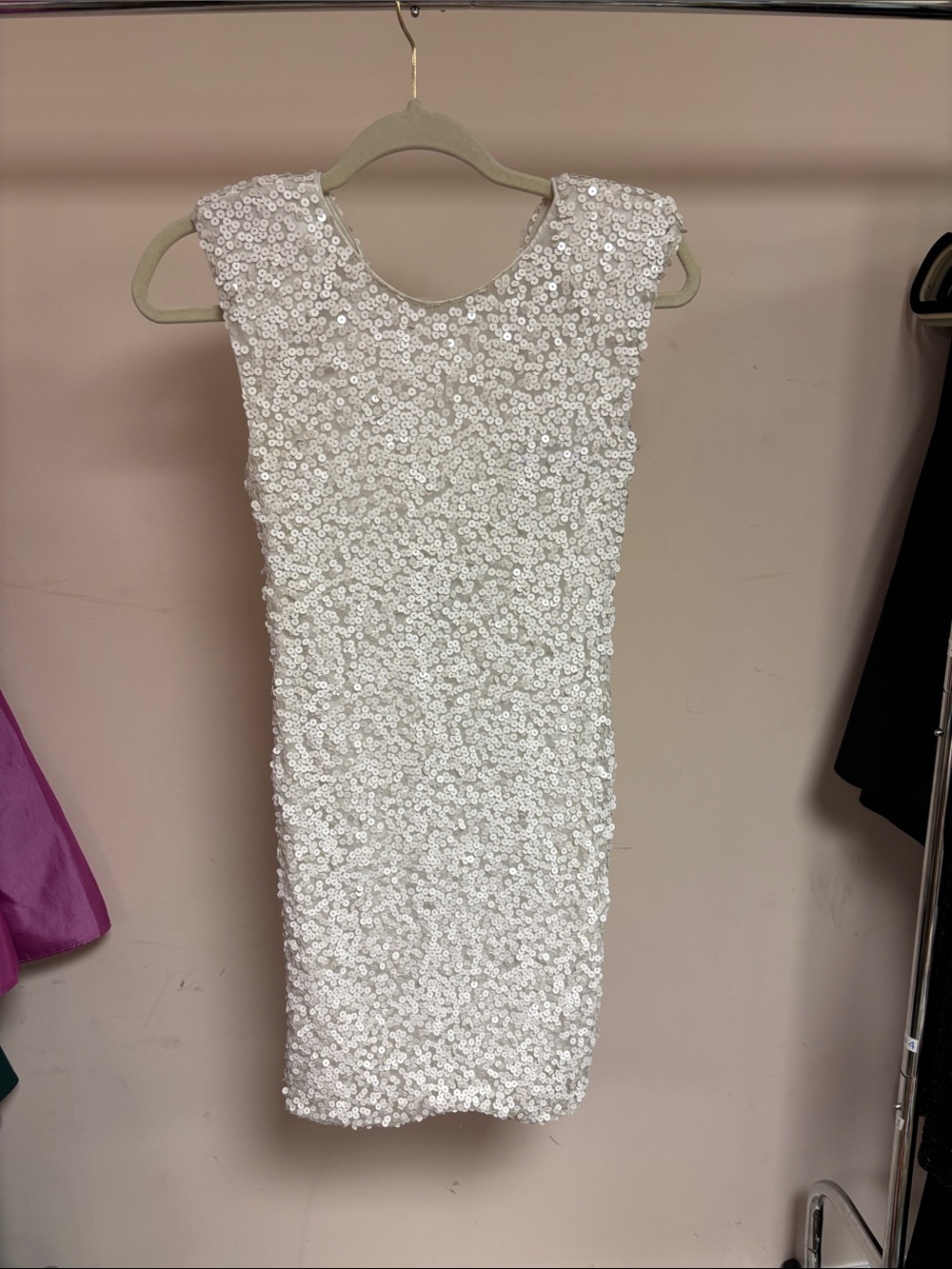 White Sequin Mini Dress